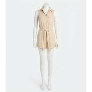 NEW BELLA DAHL front zip romper in beige
